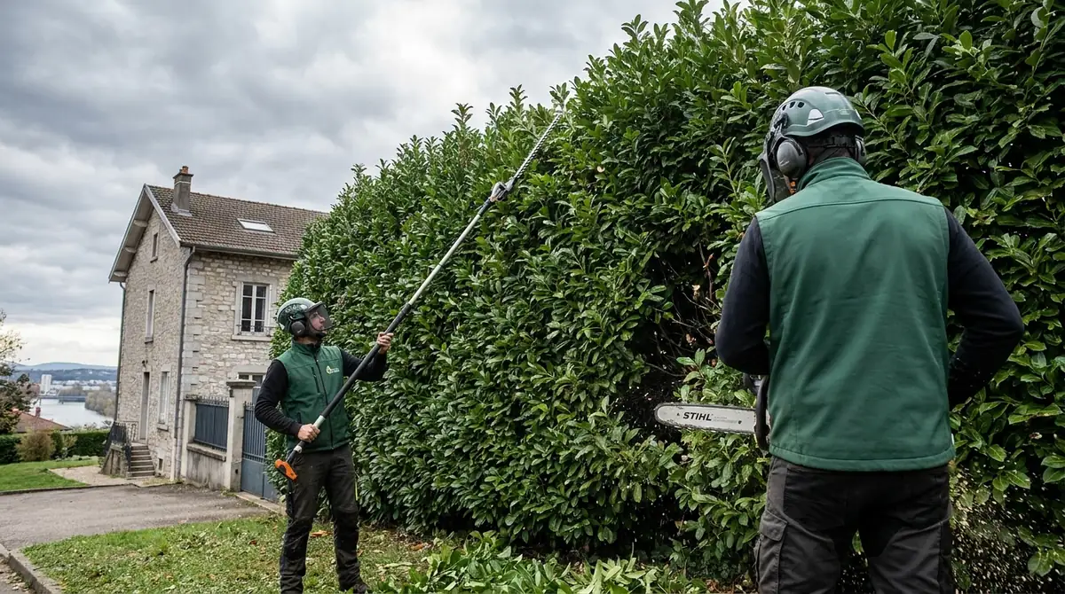 Prix taille de haie : tarifs au mètre et facteurs de coût (Rhône)